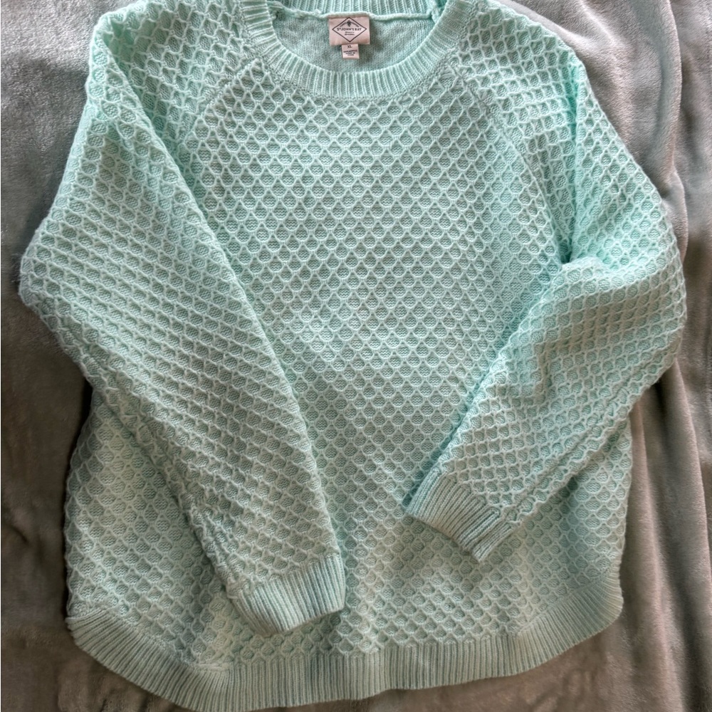 Mint Green Textured Women's Sweater